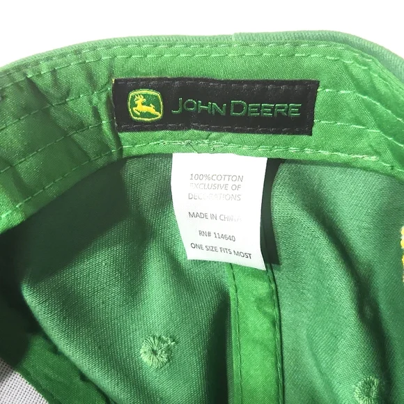 John Deere Embroidered Logo Green Baseball Unisex Adjustable Cap - Picture 5 of 6